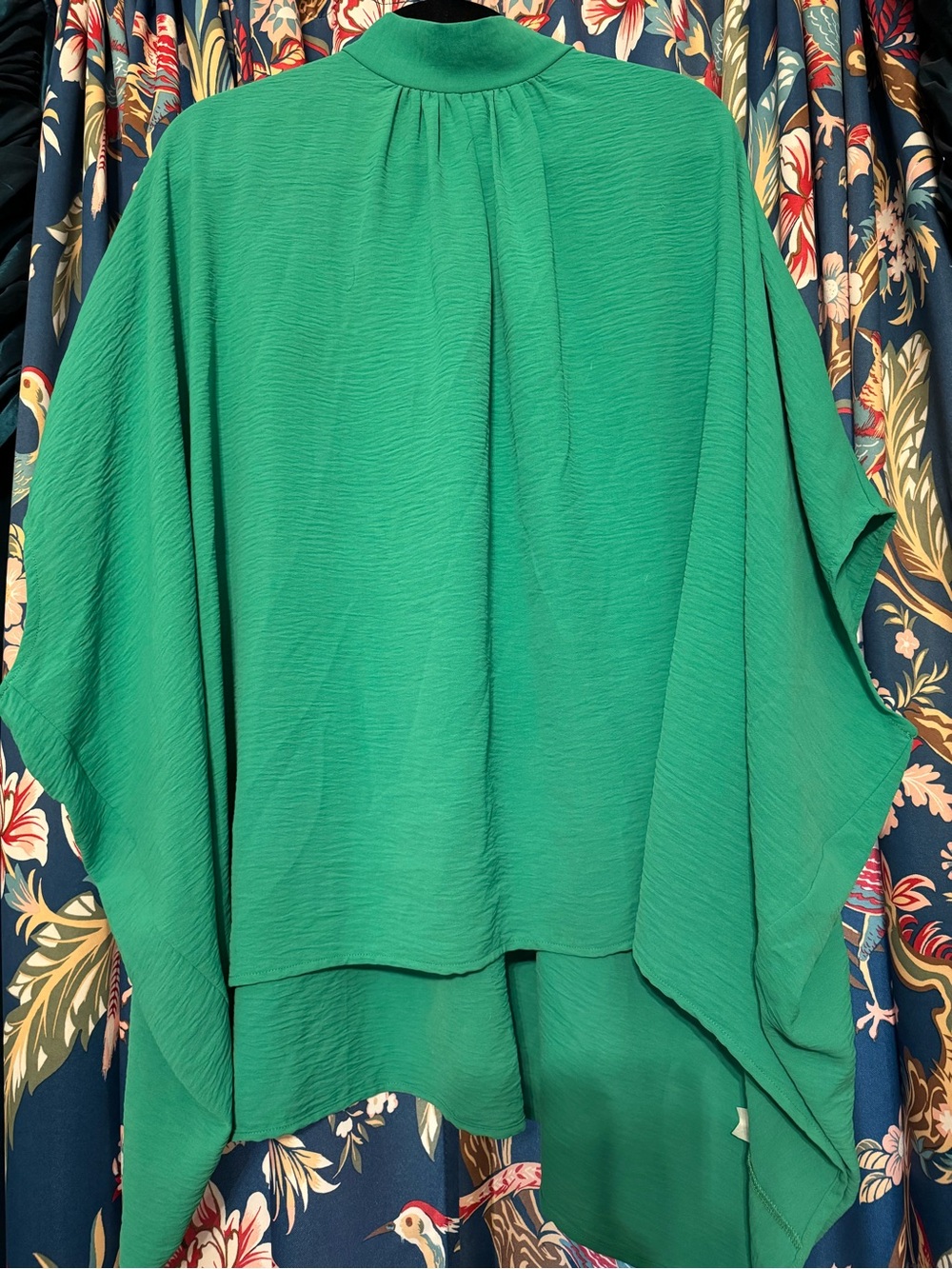 First Love Green Emerald High Low Flowy Tie Top